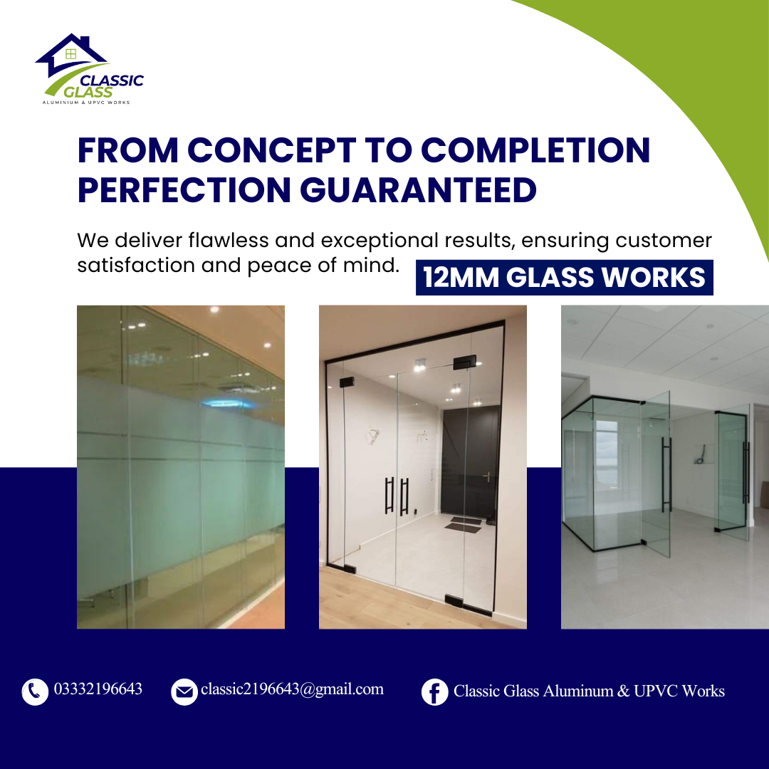 durable 12 mm glass partitions