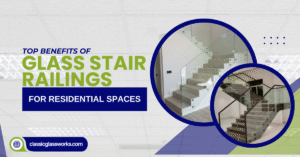 Interior glass stair railings