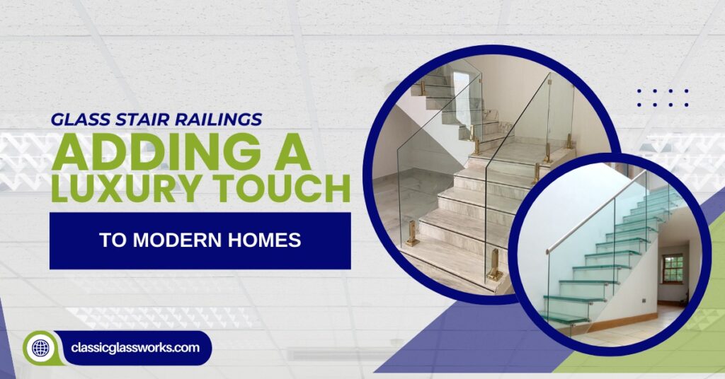 Glass staircase railing