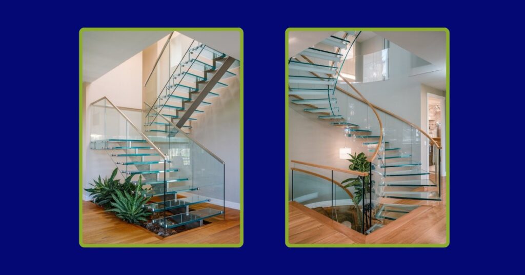 Luxury glass stair railings