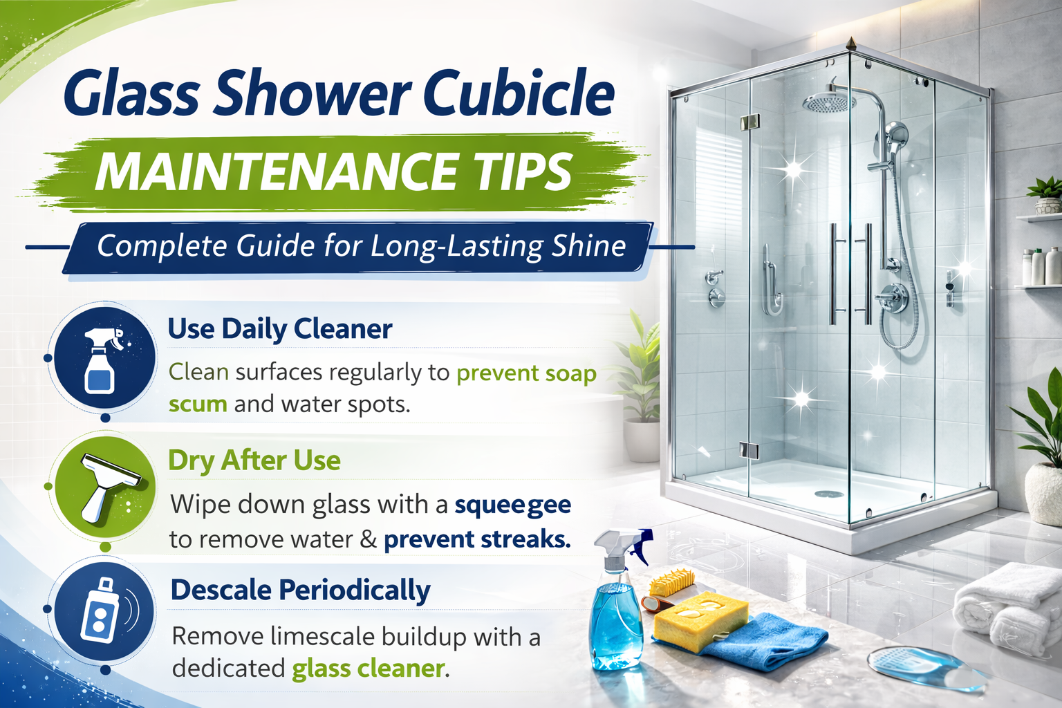 Glass shower cleaning guide